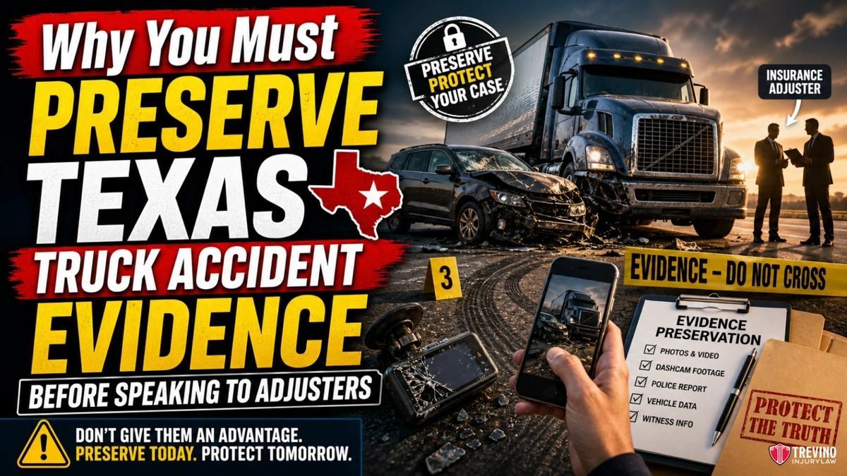 Why Must You Preserve Texas Truck Accident Evidence Before Talking to Adjusters?